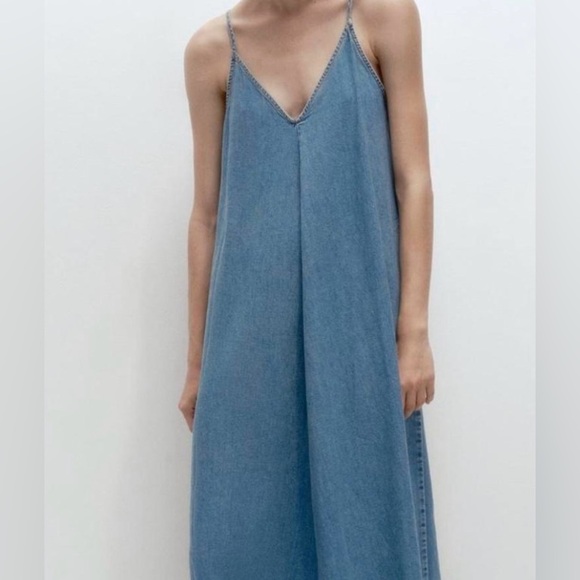 ZARA Denim Blue Maxi Dress - Picture 5 of 13
